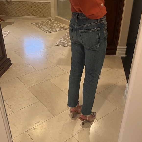 Moussy Vintage Distressed Cropped Frayed Ankle Skinny Jeans 25 - Picture 6 of 10